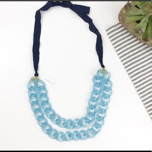 J Crew Double Lucite Chain Necklace
